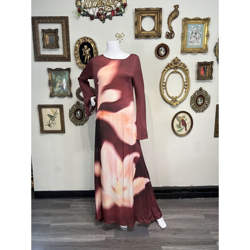 The Wolf Gang Leona Maxi Floral Print Long Sleeve Dress L